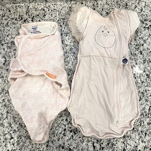 Swaddle Me and Nested Bean Zen One Swaddle arms free/in/out